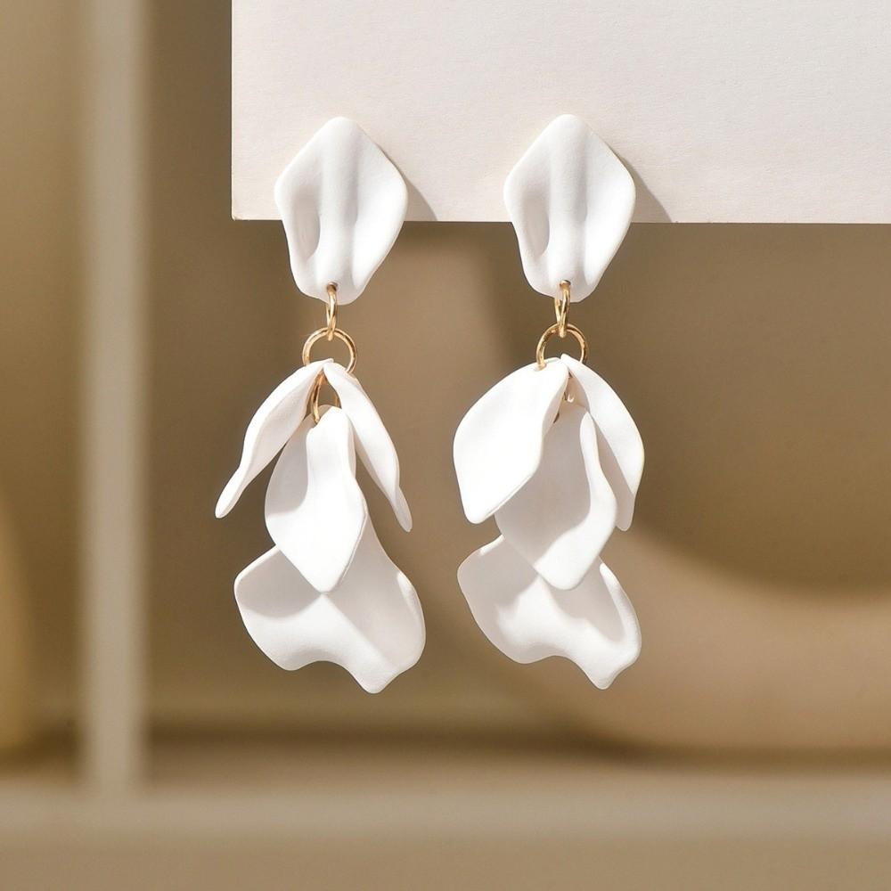 Candy Color Acrylic Drop Earrings Zinc Zinc Alloy Dangle Earrings Petal Tassel Earrings Date Wear