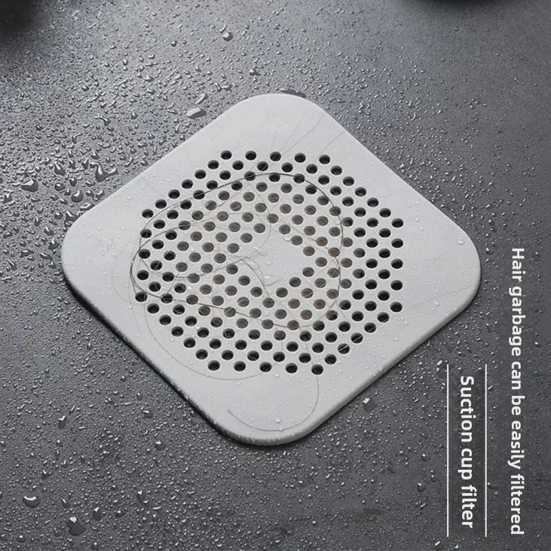 Silicone Sink Deodorant Mat with Hair Filter for Bathroom Floor Drain