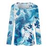 Shirt For Women's Fashion Casual Square Neck Long Sleeve Loose Printed T-Shirt Ladies Top