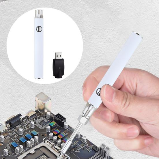 1 Set Thread Soldering Iron Kit 3 Levels Voltage Adjustable 650/1100mAh Battery Stainless Steel Cordless Welding Pen with USB Adapter