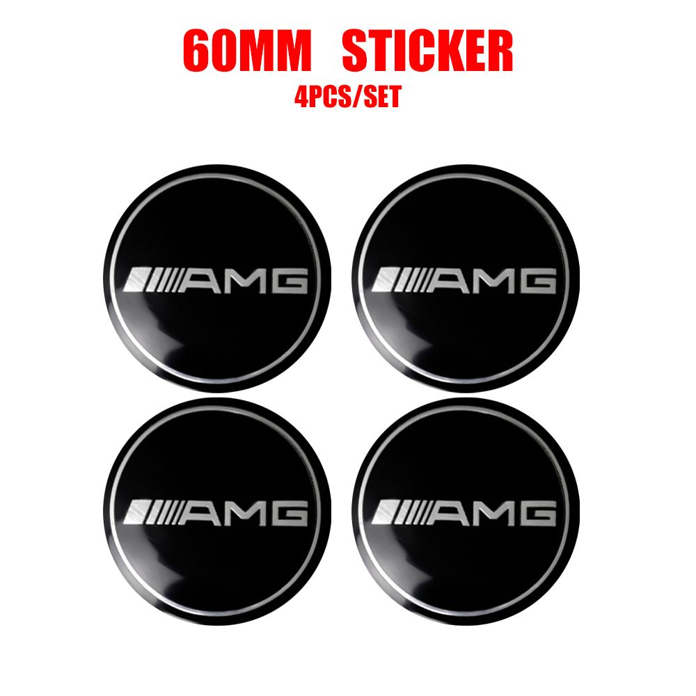 4pcs 56/60/65mm Car Wheel Center Hub Cap Sticker Decal for Mercedes Benz A B C E M R G S Class Exclusive AMG W108 W124 W126 W140