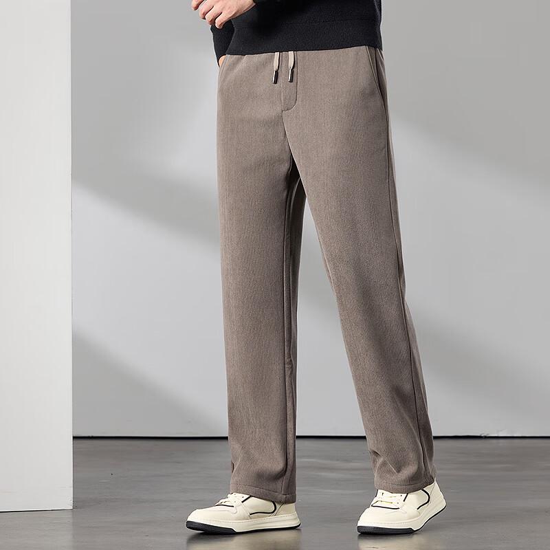 Мужские утепленные флисовой подкладкой повседневные брюки прямого кроя FAPAI