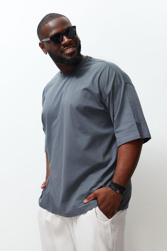 Men's Style Plus Size Plus Size White Oversize Comfortable Basic 100% Cotton T-Shirt