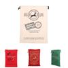 Festive Canvas Gift Bag With Reinforced Drawstring For Holiday Gift Wrap
