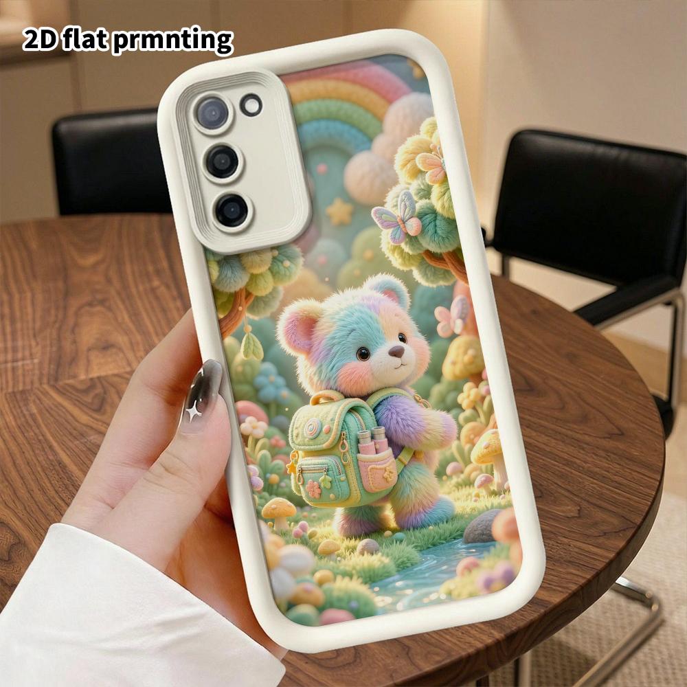 Phone Case: 2D flat, fits Samsung Galaxy A34 A35 M05 M06 S20 S22 S21 FE Plus 5G protective case, forest adventure little bear, perfect Christmas and H