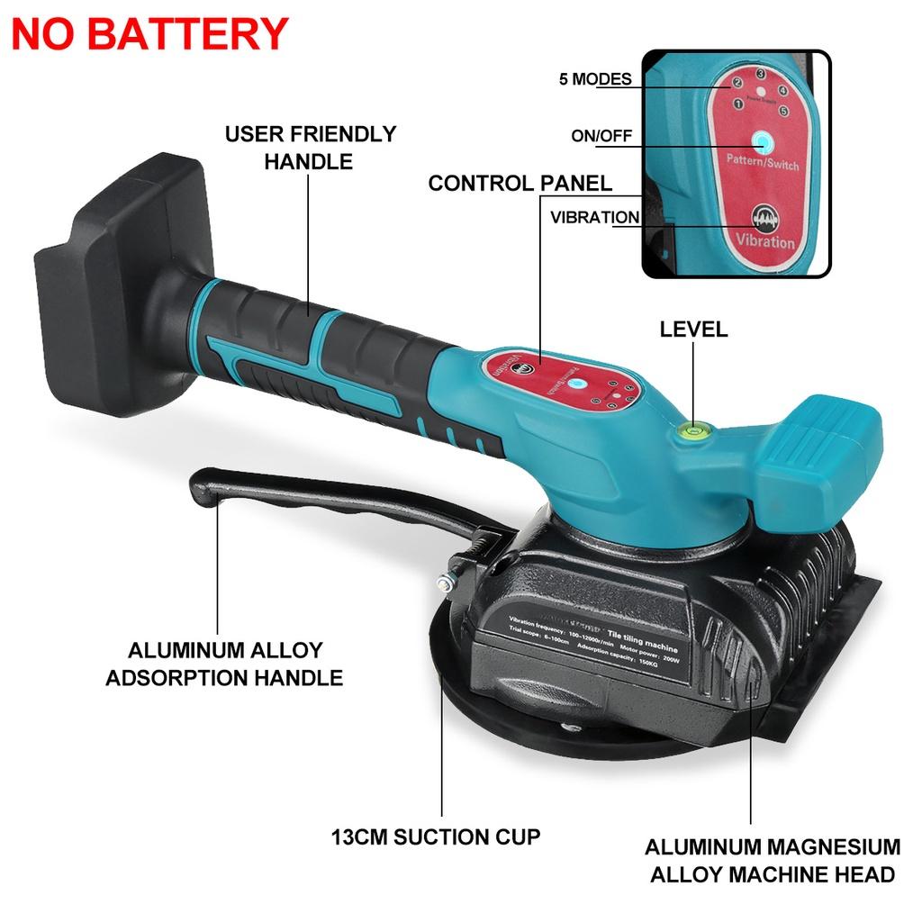Машина для укладки плитки 200 Вт, регулируемая 5-ступенчатая, автоматический вибратор для плитки, присоска, напольный вибратор, инструмент для выравнивания для аккумулятора 18 В