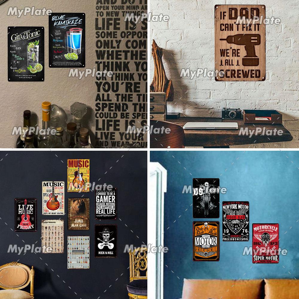 [MyPlate] Bathroom Rules Vintage Metal Sign Plaque Toilets Tin Sign Wall Decor For Pub Club Man Cave Bar Decoration Tin Plates