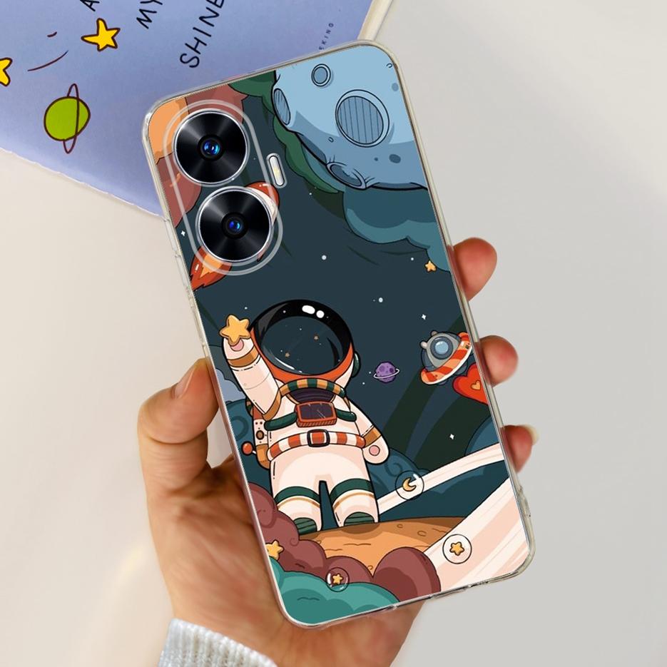 For Realme C55 4G Case RMX3710 Colorful Painted Cover Soft Slim Fundas Phone Case For Realme C55 C55 RealmeC55 Back Cover Bumper