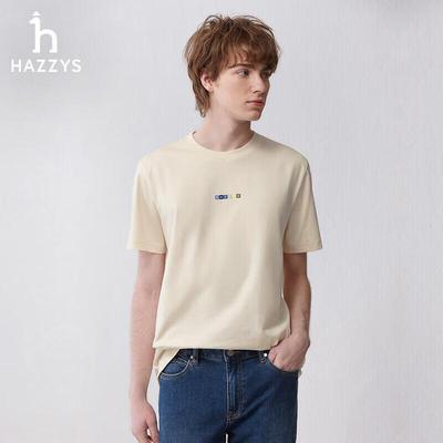Мужская футболка HAZZYS с круглым вырезом, коротким рукавом, из 3A антибактериального хлопка