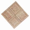 4Pcs Carving Checkered Applique Unpainted Decal for Furniture Decoration (D)