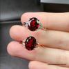 Trendy Open Garnet Ring: Simple Red Gemstone Design for Women