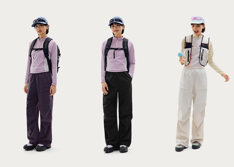 Explore outdoor men's and women's casual pants, waterproof, breathable, fast drying, parachute pants, sports, hiking, loose workwear pants