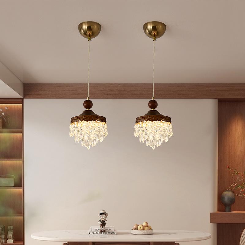 Ретро-люстра из грецкого ореха, лампа для защиты глаз для китайского ресторана, бара, прикроватной зоны или кабинета.