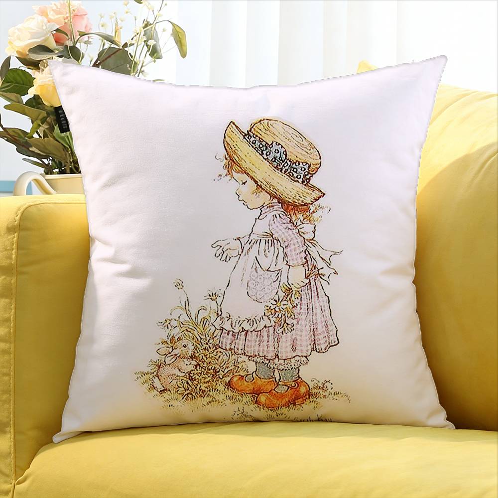 Art S-Sarah Kay Cartoon Girl Cute World Various Sizes Square Pillow Case For Car Home Bedchamber Decor