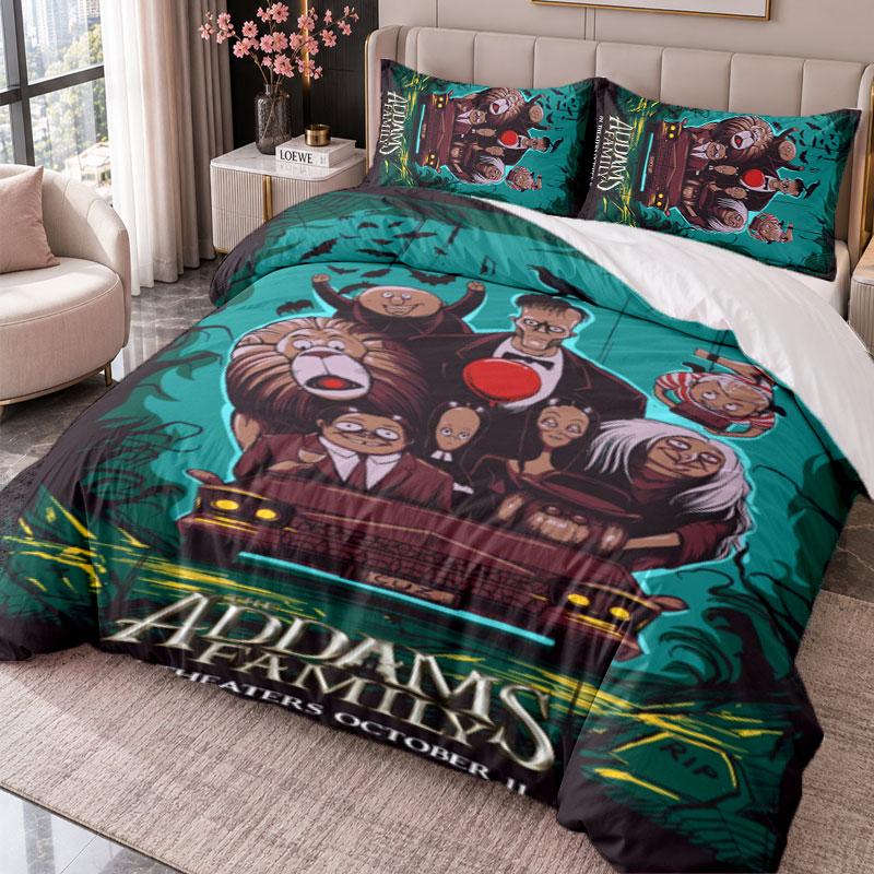 The Addams Family 3Pcs Bedding Set Duvet Cover With Two Pillowcases For Bedroom Home Decoration