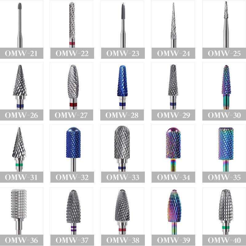 Ceramic Carbide Nail Drill Bits Milling Cutter For Manicure Set Mill Brush Manicure Machine Accessories for Removing Gel Varnish