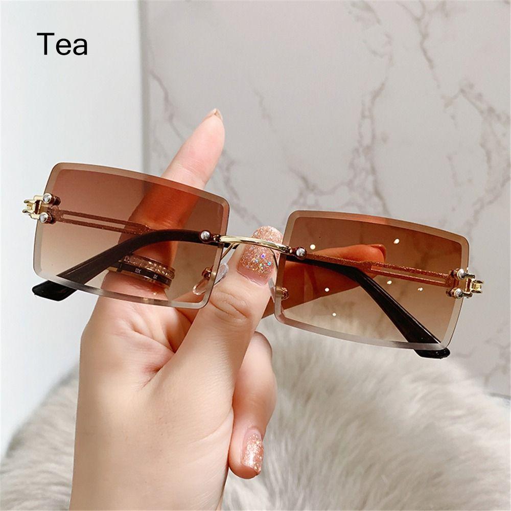 Frame Eyewear Sunglasses for Women Frameless Sunglasses Vintage Sunglasses Rectangle Sunglasses