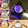 Noctilucent LED Flash Quartz Pocket Watch Unique Bronze/Silver/Gold Steampunk Train Locomotive Engine FOB Luminous Chain Watch Luxury Clock