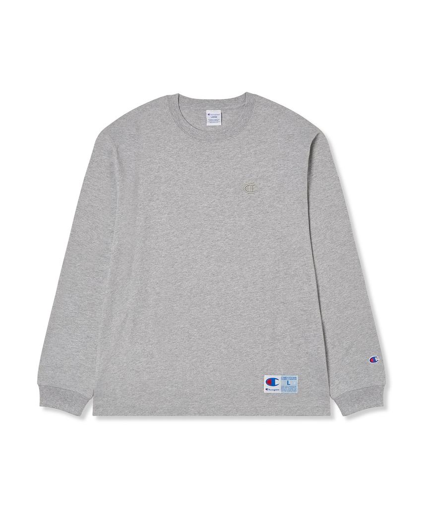 CHAMPION C Logo Oversized Jog Tag Long Sleeve T-Shirt Medium Grey