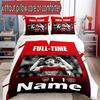 3pcs Duvet Cover Set (1*Duvet Cover + 2*Pillowcase, Without Core), Custom Name football team F.C Pattern Bedding Set, Home Bedroom Decor Gift