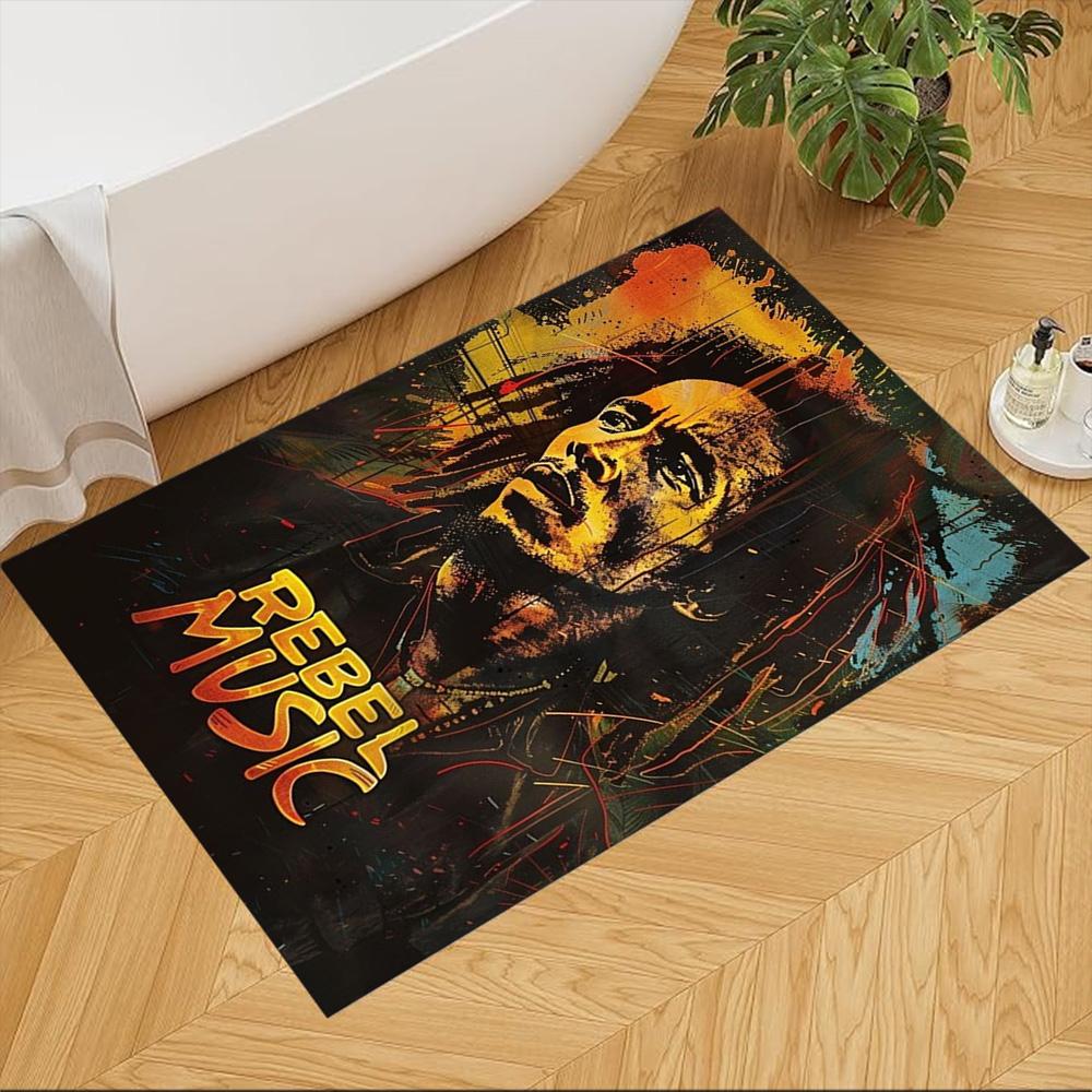Bob Marley Floor Rug Office Rug Design for Playrooms Entryway Balcony Foyer Anti-slip Rug Office home decor Perfect Birthday/Christmas Gift Idea