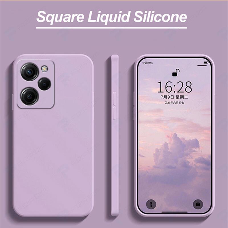 Цвет темно-фиолетовый квадратный жидкий силиконовый чехол для телефона для POCO X5 PRO 5G X5PRO POCOX5 PRO 5G 6,67 дюймов Xiaomi POCO X5 Pro 5G Глобальный защитный чехол