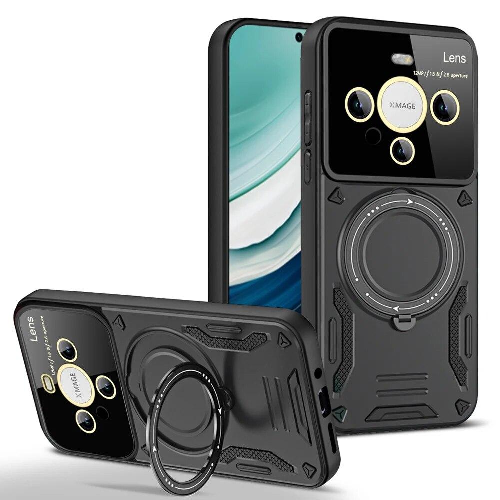 KEYSION Противоударный чехол для Huawei Mate 60 Pro + P60 Pro Nova 10 SE, защитный чехол для камеры с кольцом и подставкой, чехол для телефона Honor 90 X8A X7A
