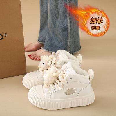 CRLAYDK массивные кроссовки для женщин милые мультяшные ботильоны зимние ботинки с меховой подкладкой сохраняют тепло обувь для девочек модная повседневная платформа теннис
