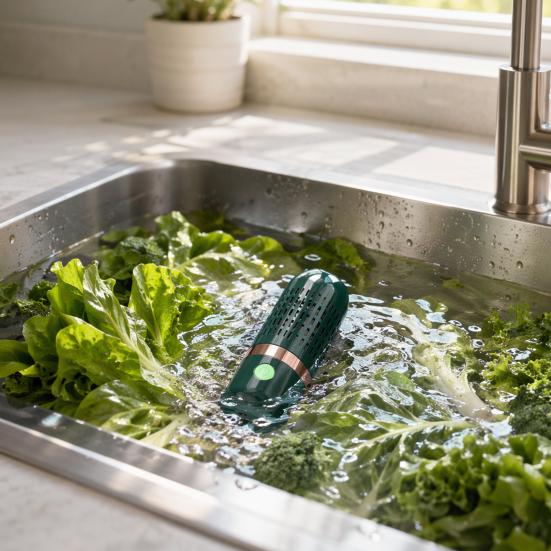 Portable Fruit And Vegetable Cleaner, USB Waterproof Food Purifier, Hydroxy Ion Generator, No Scrubbing Herb Washing Device, Portable Kitchen Gadget