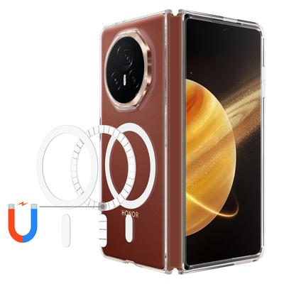 Прозрачный чехол для Honor Magic V3 5G ТПУ+Акрил Магнитная крышка для телефона Совместим с MagSafe