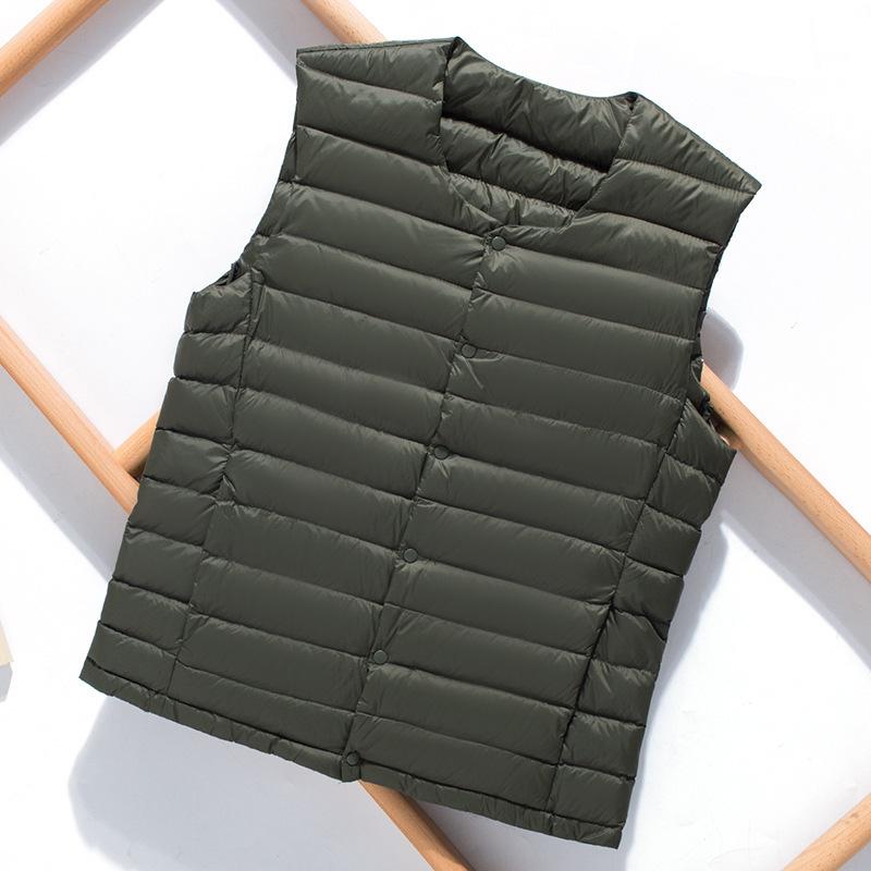 Men's Down Vest Light Down Jacket Stand Collar Coat Large Waistcoat