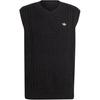 Originals 70S FW24 Cable Knit Three Stripes V-Neck Comfortable Vest Men Tops Black JN5975