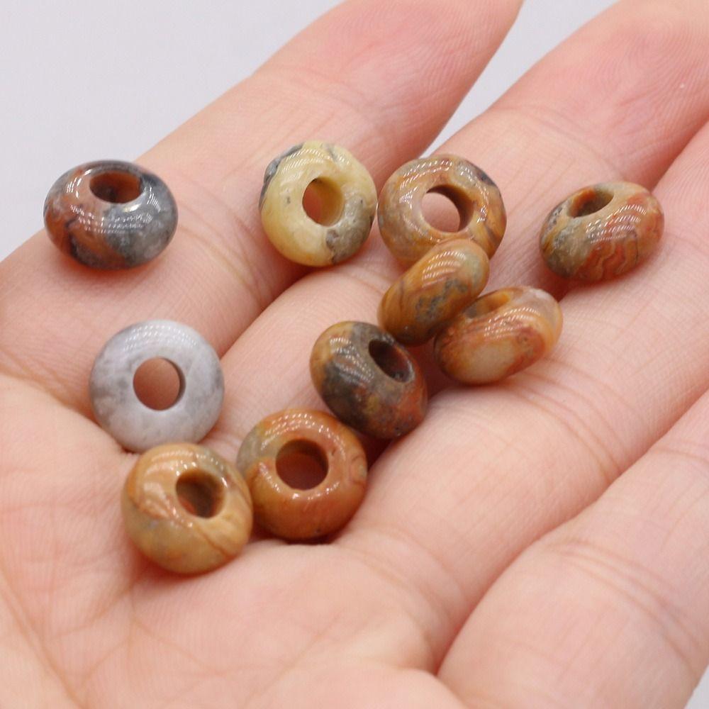 Agates Agates Stone Beads Colorful Lotus Perforated Beads Big Hole Loose Beads Girl Gifts