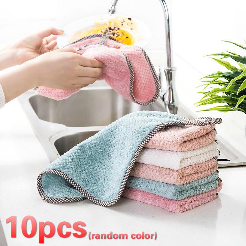 Домашняя чистая тряпка для мытья посуды Полотенце Водопоглощающие салфетки Обеззараживающее кухонное полотенце Кухонное полотенце