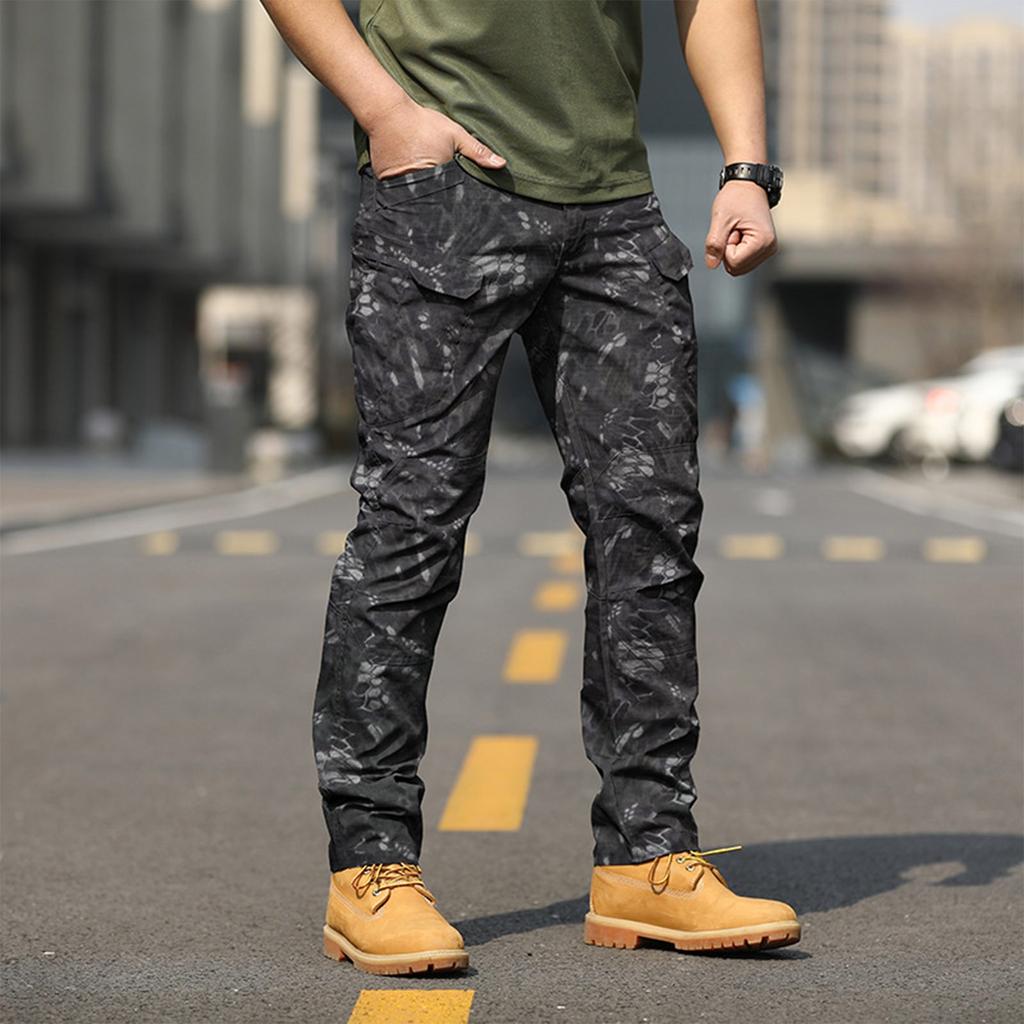 (Qunide) Pants Camouflage Pants Overalls Multi-pack Wear-resistant IX7 Training Pants