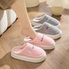 Cotton Slippers Women's Spring and Autumn Winter Home Indoor Non-slip Confinement Shoes Thick-soled Home Warmth Couple Men