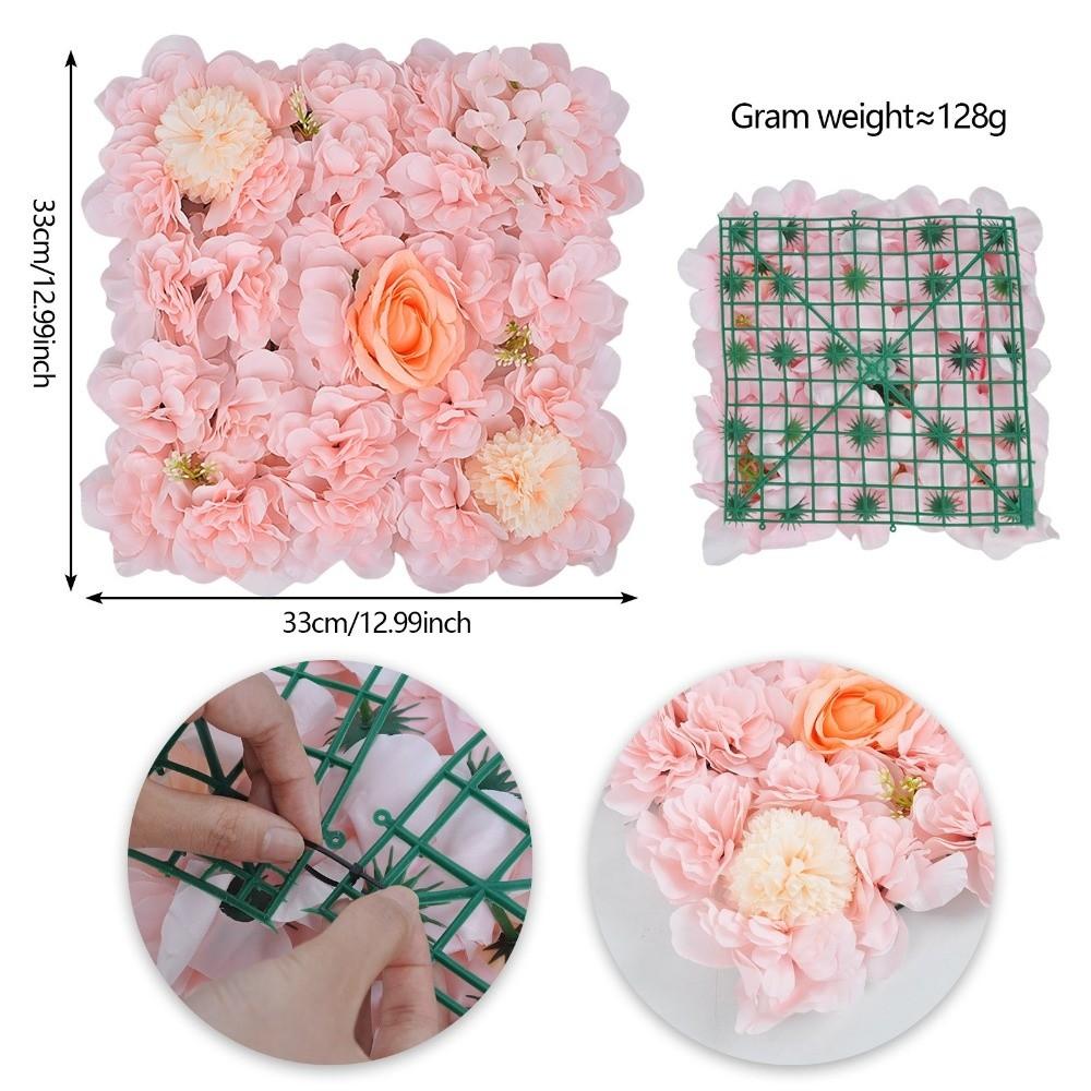 33x33cm Panel Rose Flower Wall 3D Rose Artificial Flower Backdrop  Birthday Party
