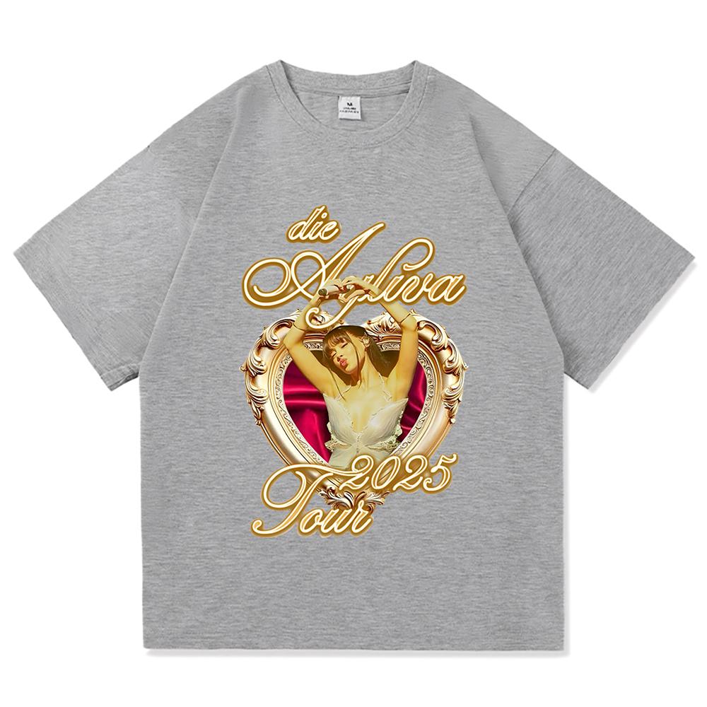Футболка Ayliva Tour 2025 Летняя мода Мужская/Женская Харадзюку Графическая Ретро Футболка Высокое качество Повседневная Винтажная Хлопковая Футболка