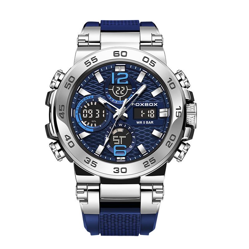 FOXBOX Multifunctional Sports Watch: Waterproof, Luminous, Dual Display.