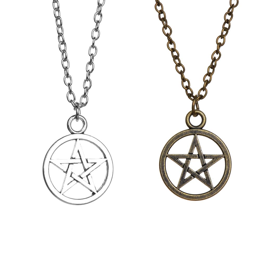 Women Religious Lucifer Vintage  Satan Sign Pentagram Pendant Retro