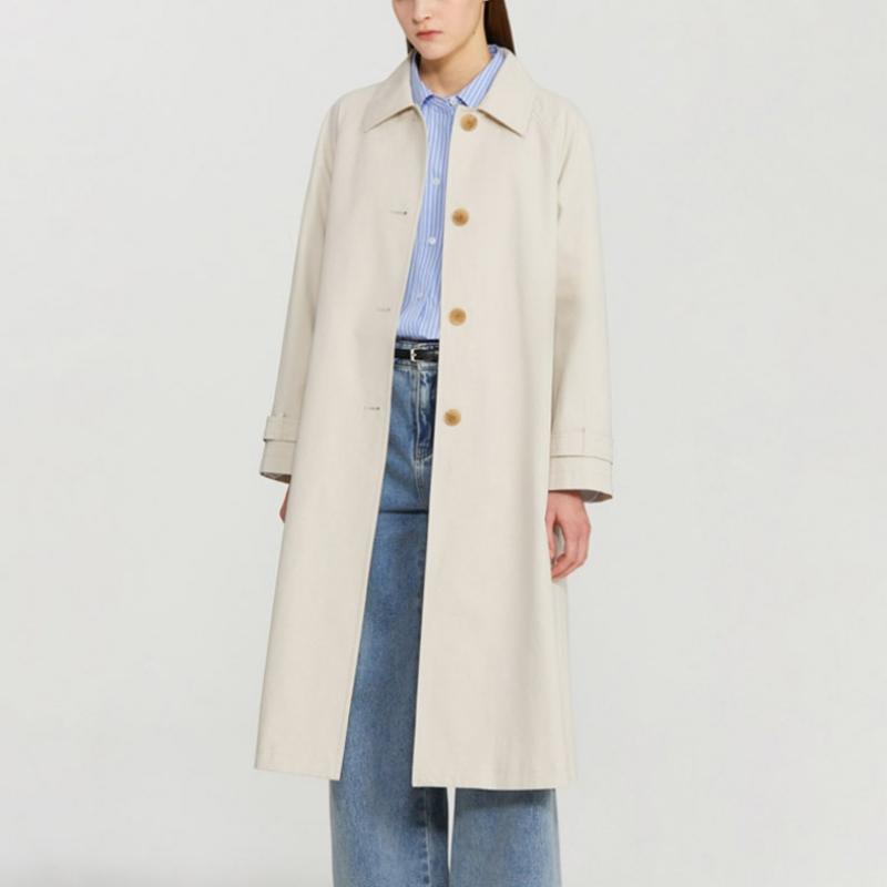 SHESMISS Хлопковое пальто Balmacan Trench Swwbyp11010 Cr