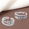 2Pcs Valentine s Day Anxiety Rings for Women Beaded Ring Adjustable Band Rings Rotator Ring Luck   Jewelry Gift