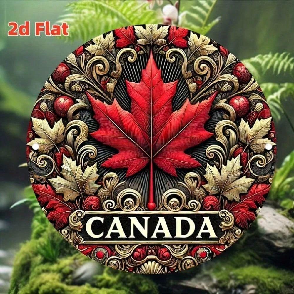 Металлический Плакат Кленовый Лист Канада Настенное Искусство Винтажный Декор Гаража