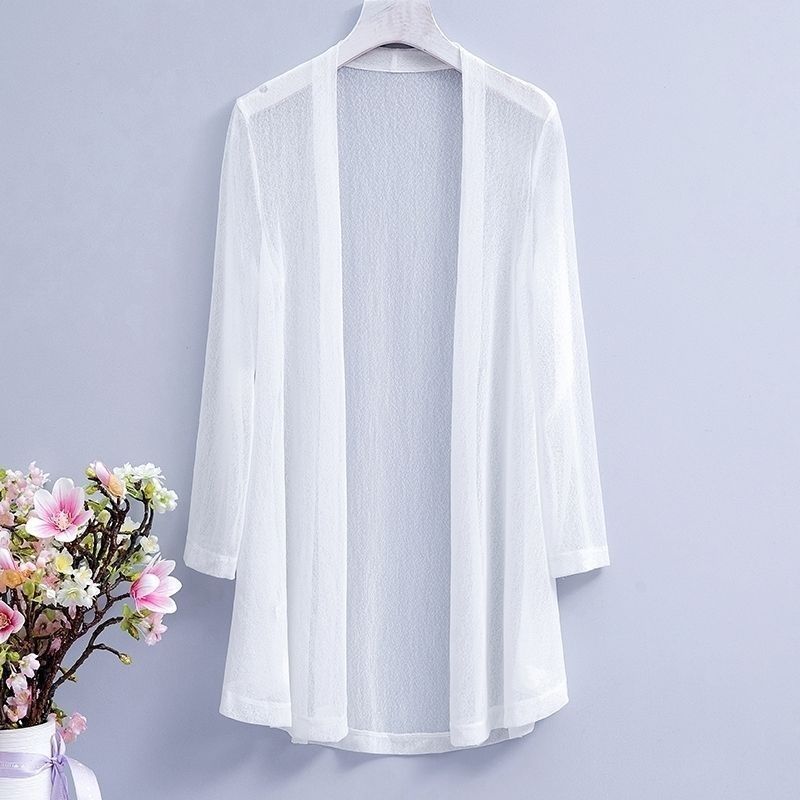 Летняя одежда для защиты от солнца для женщин, длинный сетчатый платок с длинными рукавами, внешний кардиган