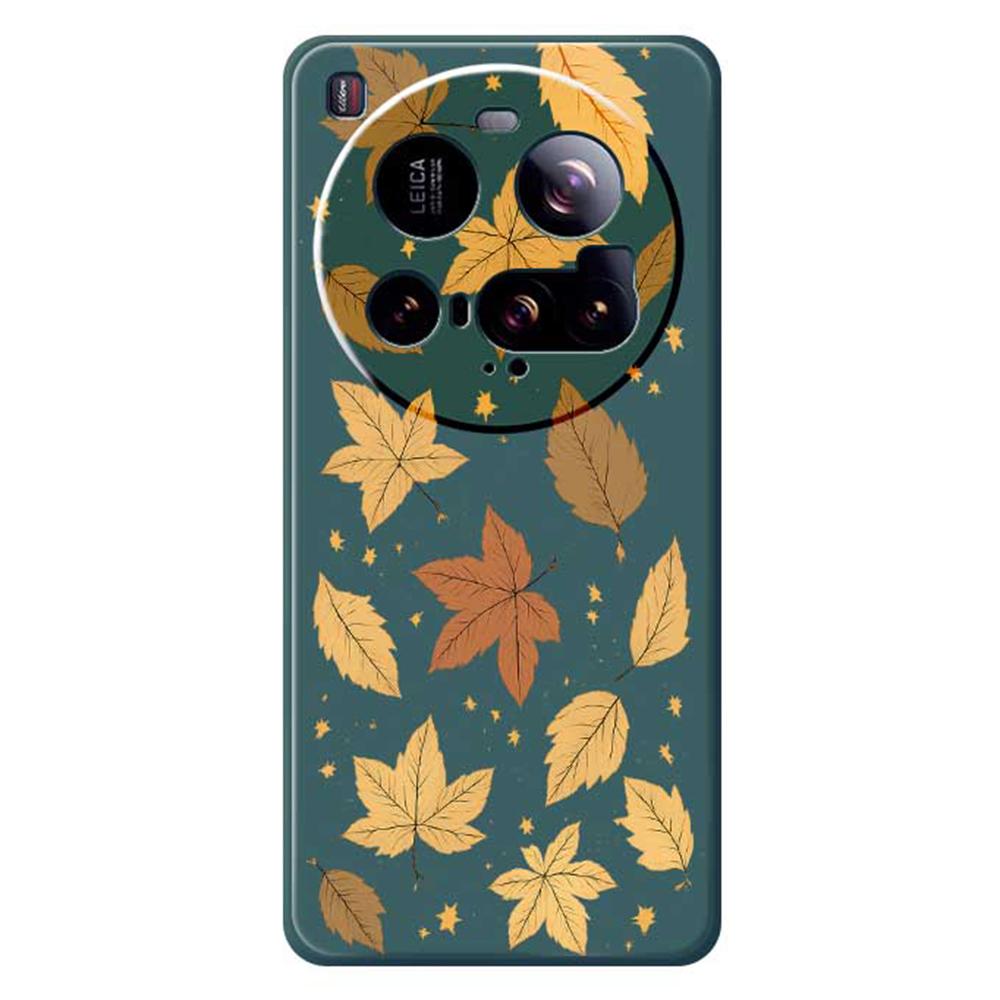 For Xiaomi 15 Ultra Case Maple Leaves Pattern Printing Straight Edge TPU Phone Back Cover