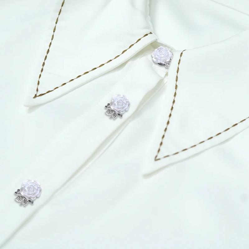 1 шт. Аксессуары Свадебная Пуговица Украшение Подарок Ювелирные изделия Гальванопокрытие Форма Розы Стразы Запонки Изысканные 30/40x17мм