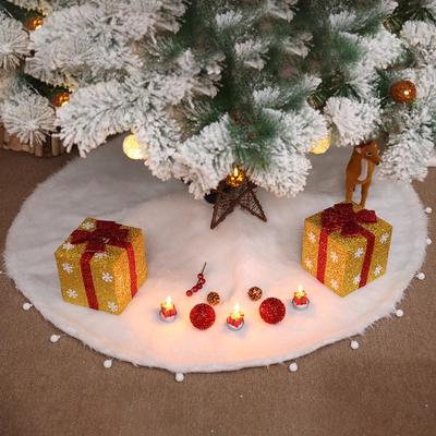 Новейшая 201 Юбка для рождественской елки Чисто белые длинные волосы Рождественские украшения Украшения для рождественской елки