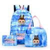 3Pcs/set  Printed Backpack with Lunch Bag Pencil Case Boy Girl Knapsack Teenage Student Large Capacity Colorful Bookbag