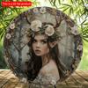 2d Flat 20*20cm, Round Wooden Wall Sign, Deer Elves Decorative, Entrance Decor Gift, Home Crafts, for Bar, Cafe, Garden, Club Wall Decor.
