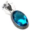 Подарочный кулон из стерлингового серебра 925 пробы с натуральным танзанитом, кварцем, размером 1,97 дюйма, D4T17